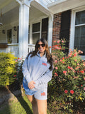Frenchies & Freedom Embroidered Boxy Ladies Half Zipped Fleece Crewneck
