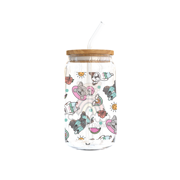 Beach Bum 16 Oz Glass Can