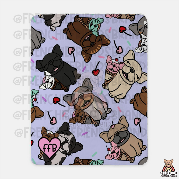 Scoop Of Frenchies Sherpa Blanket