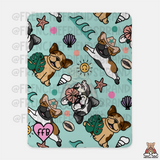 Coastal Frenchies Sherpa Blanket