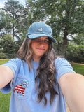 Denim Navy Frenchies Unstructured Embroidered Hat