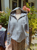 Surfing Frenchies Embroidered Full Length Womens Fit Hoodie