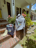 Surfing Frenchies Embroidered Full Length Womens Fit Hoodie