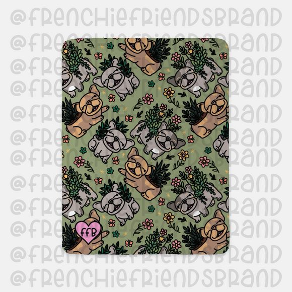 Frenchie Planters Sherpa Blanket
