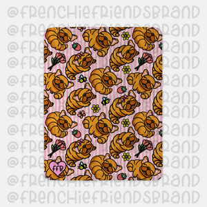 Croissant Frenchies Sherpa Blanket