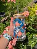 Frenchies & Freedom 16 Oz Glass Can