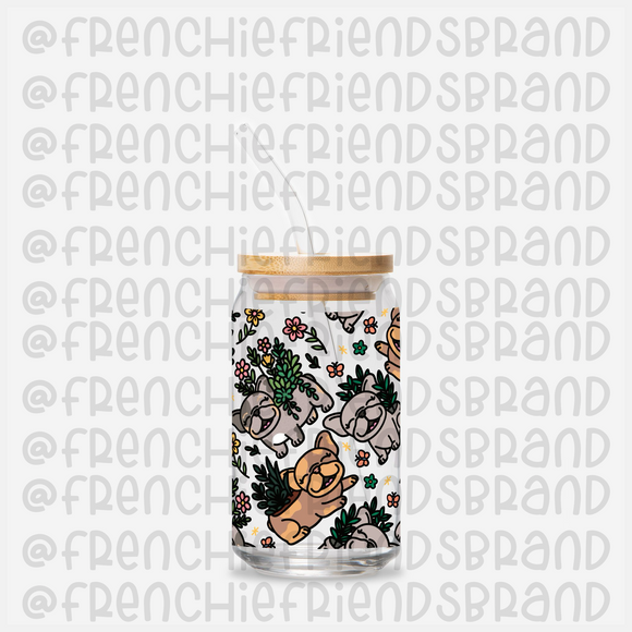 Frenchie Planters 16 Oz Glass Can
