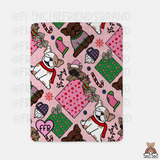 Pink Christmas Sherpa Blanket