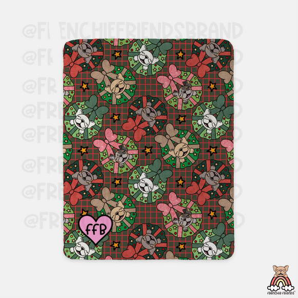 Merry Frechiemas Sherpa Blanket