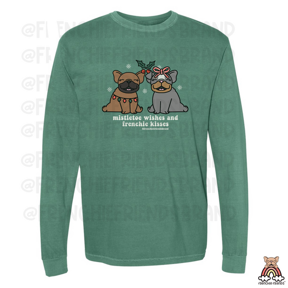 Mistletoe Wishes And Frenchie Kisses Long Sleeve