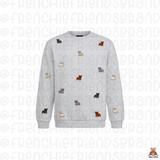 Frenchie Lovers Cozy Embroidered Crewneck Sweater