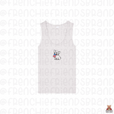 Frenchie Holding USA Flag Embroidered Tank Top