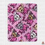 Pajama Pawty Frenchies Sherpa Blanket