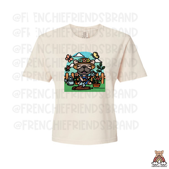 Home Is Where My Plants & Frenchies Are Conservative Cropped Tee