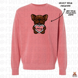 My Frenchie Is My Valentine Embroidered Crewneck (Select Your Frenchie)