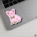 Pink Sweetheart Frenchie Single Sticker