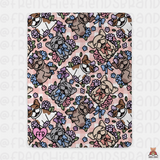 Hydrangea Frenchie Sherpa Blanket