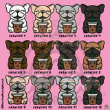 Iced Latte Frenchie Embroidered Wide Leg Pant ( Select Your Frenchie)