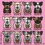 Iced Latte Frenchie Embroidered Wide Leg Pant ( Select Your Frenchie)