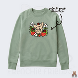 Love Grows Where Frenchies Go Embroidered Ladies Midweight Crewneck