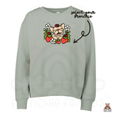 Love Grows Where Frenchies Go Embroidered Boxy Crewneck