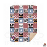 Checkered Frenchies Of The USA Sherpa Blanket