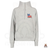 Frenchies & Freedom Embroidered Boxy Ladies Half Zipped Fleece Crewneck