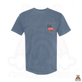 Frenchies & Freedom Embroidered Pocket Tee