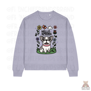 Hello Spring Consrervitive Cropped Crewneck