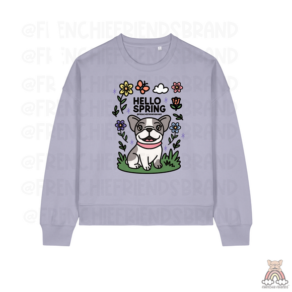 Hello Spring Consrervitive Cropped Crewneck