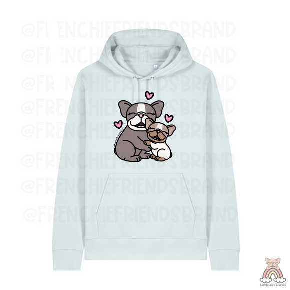 Frenchie Mamas Love Unisex Full Length Hoodie