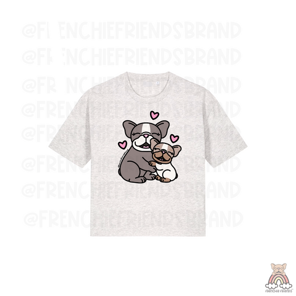 Frenchie Mamas Love Conservative Cropped Tee ( Boxy)