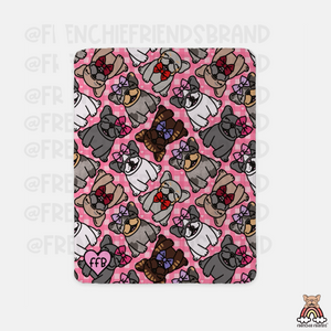Bring Me Frenchies Not Flowers Sherpa Blanket