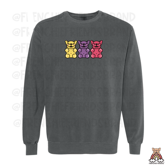 Gummy Bear Frenchies Embroidered Crewneck