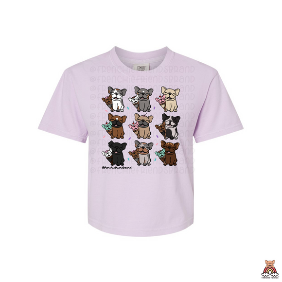 Scoop Of Frenchies  Conservative Cropped Tee