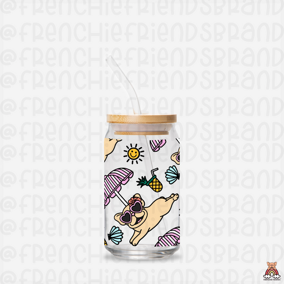 Beach Babe 16 Oz Glass Can