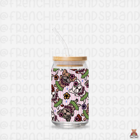 Aloha Frenchie 16 Oz Glass Can