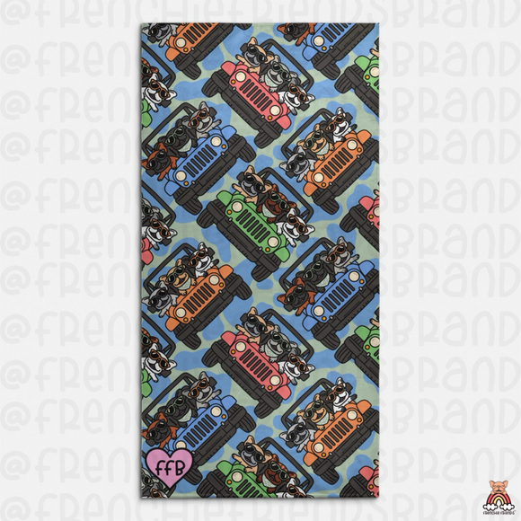 Cars & Frenchies Towel