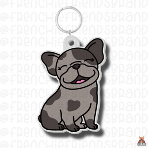 Merle Frenchie Acrylic Keychain