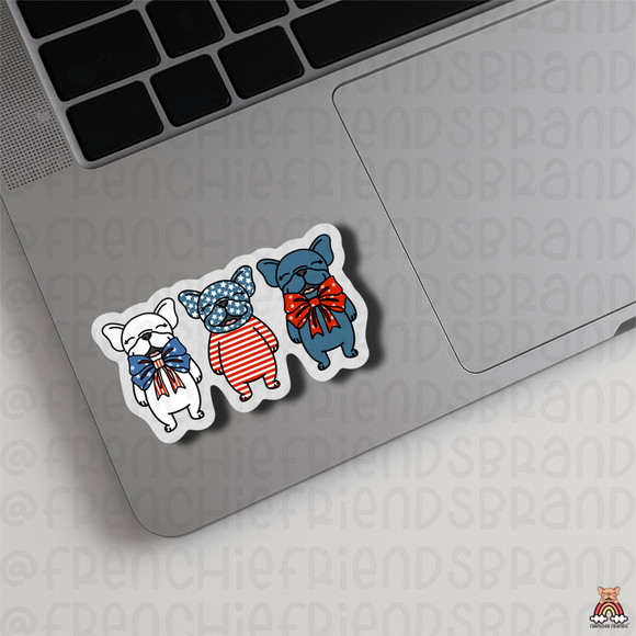 Frenchies & Freedom Single Sticker
