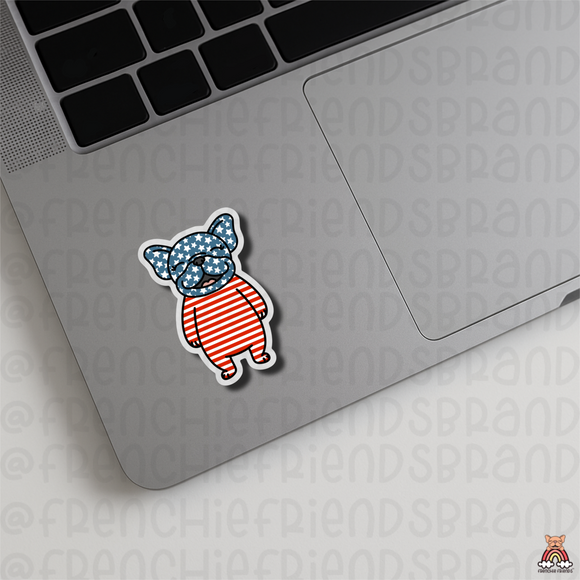 Red White & Frenchies Single Sticker