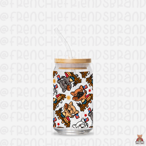 Fourth Of July Picnic 16 Oz Glass Can