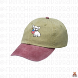 Frenchie Holding USA Flag Embroidered Hat