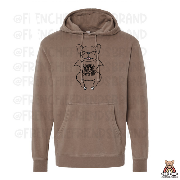 Grateful Blessed & Frenchie Obsessed Embroidered Hoodie