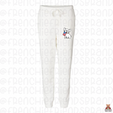 Frenchie Holding USA Flag  Embroidered Tie Dye Joggers
