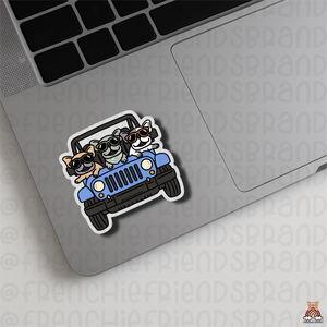 Cars & Frenchies Single Sticker