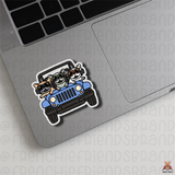 Cars & Frenchies Single Sticker