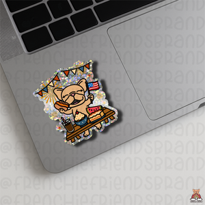 Fourth of July Picnic Glittered Single Sticker