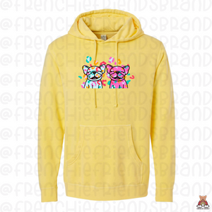 Colorful Leopard  Frenchies Embroidered Hoodie