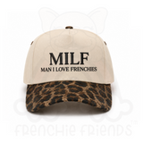 Man I Love Frenchies Leopard Embroidered Hat